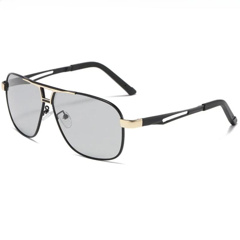 Мужские поляризационные фотохромные солнцезащитные очки для ночного видения, авиаторы, линзы с изменяемым цветом, желтые, для вождения