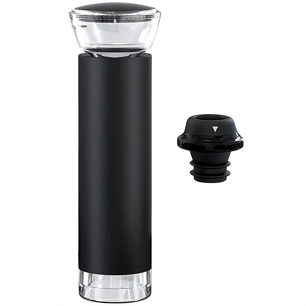 Вакуумный насос для вина с пробкой для бутылок, силиконовая пробка для вакуумного уплотнения, вакуумный упаковщик Wine Saver Preserver, черный