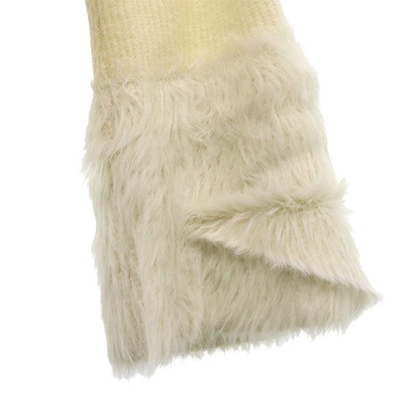 Неиспользованный кардиган Lily Brown с длинными рукавами и меховыми рукавами, вязаный, F белый, женский, б/у