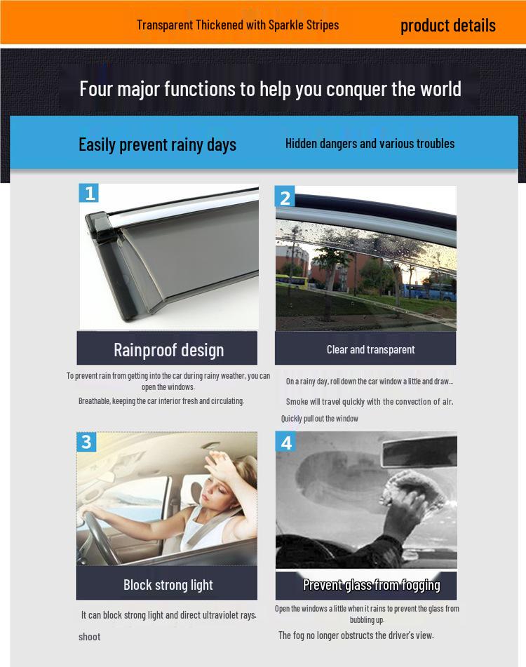 Дефлекторы окон Baojun - Совместимы с моделями 510, 730, 530, 560, 360, 310W - Ветрозащитные козырьки Xinyicheng