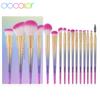 Docolor 16PCS Professional Makeup Brush Set Beauty Foundation Powder Blush Eyeshadow Blending Eyelash Concealer Fan Make Up Kits