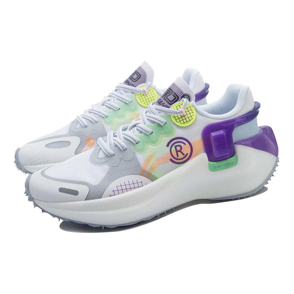 Li-Ning Essential Non-Slip Durable Low-Top Running Shoes Women Sneakers White Gray Purple ARHR054-1