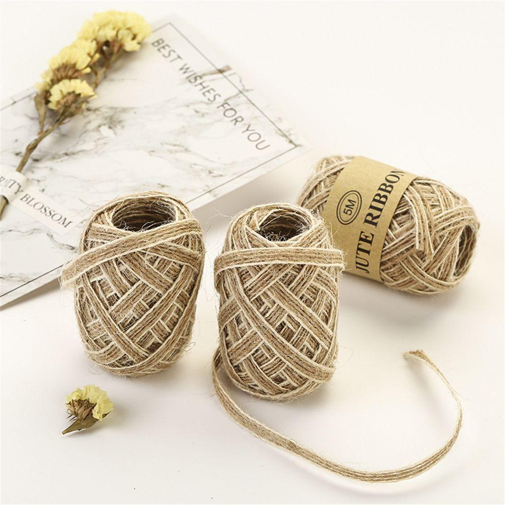 0.5mm Wedding Decor Lace Rustic Ornament Jute Burlap Rolls Trims Tape Hessian Ribbon Fish Silk Rope