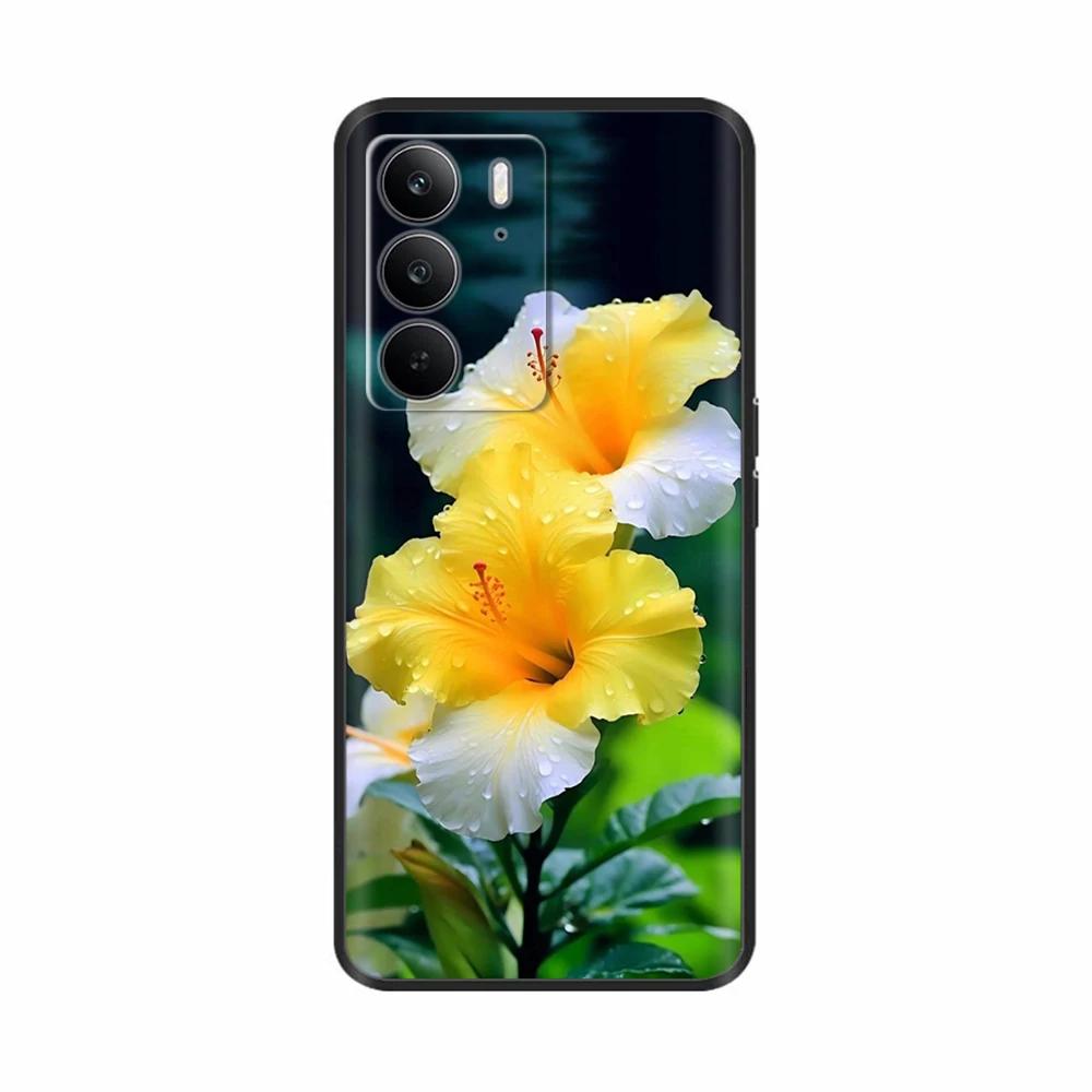 Для Realme C75 4G Чехол Милые Цветы Сердечки Расписной ТПУ Чехол Мягкий Тонкий Чехол для Телефона Для Oppo Realme C75 C 75 Fundas Coque Бампер