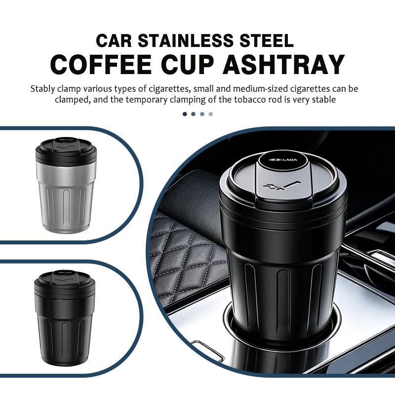 For Lada New Car Ashtray Creative Coffee Cup Style with Lid ABS Shell Garbage Storage Cup Niva Priora 4x4 Urban Vesta Granta PP28