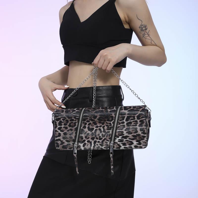 Сумка женская сумка 2025 новая корейская версия мода леопардовый принт сумка на плечо ins интернет-знаменитость большая вместимость сумка-мессенджер маленькая квадратная сумка pu