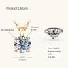 D Color 6.5mm 1.0 Carat Moissanite Solitaire Drop Necklaces 18k Gold Plated Pendant Original Real 925 Silver Chain Jewelry for Women