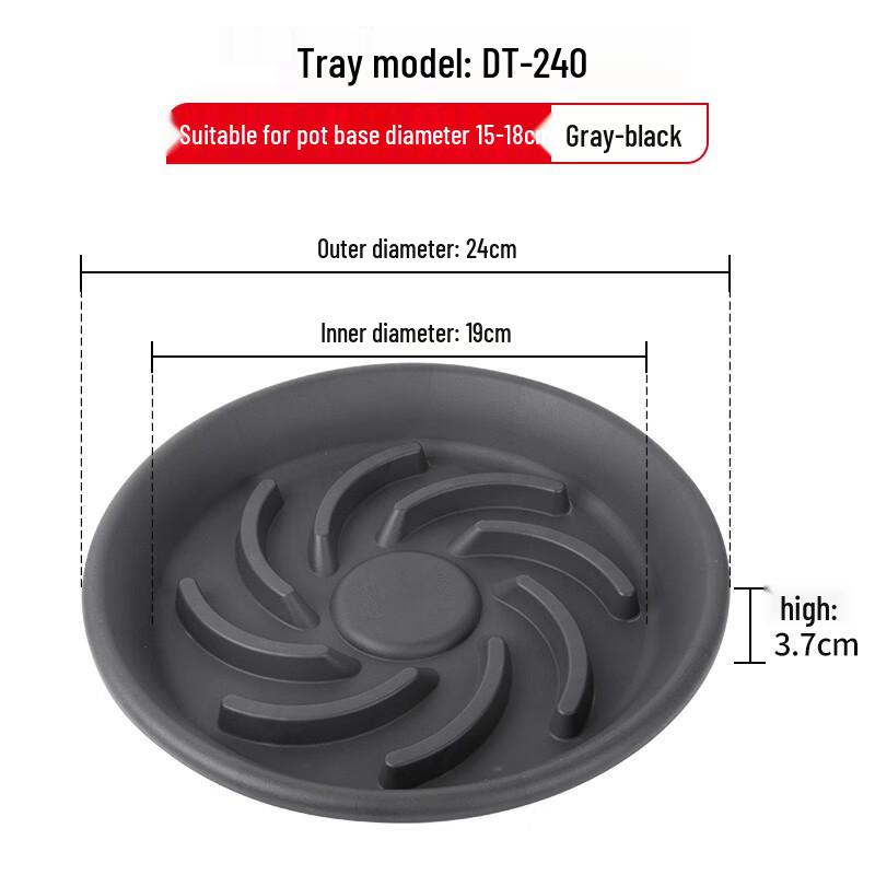 Oushuo Mai Gray-Black Round Flower Pot Trays