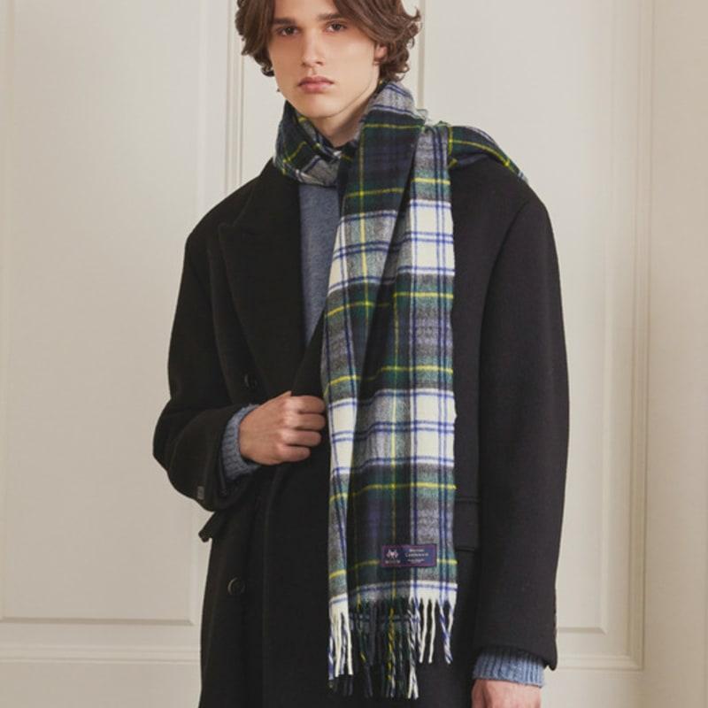 ABRAHAM MOON Шарф-шаль из мериносовой шерсти 50 см - Клетка Гордон