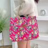 Large Capacity Casual Handbag Zipper Canvas Lunch Bag Portable Floral Print Tote Bag  Picnic