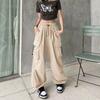 Women Casual Joggers Pants Solid Low Waist Pants Drawstring Wide Leg Baggy Trousers Y2k Streetwear Oversize Sweatpants