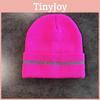 Fluorescent Hat Knitted Rolled Hem Design For Winter Warmth Stylish Cold Weather