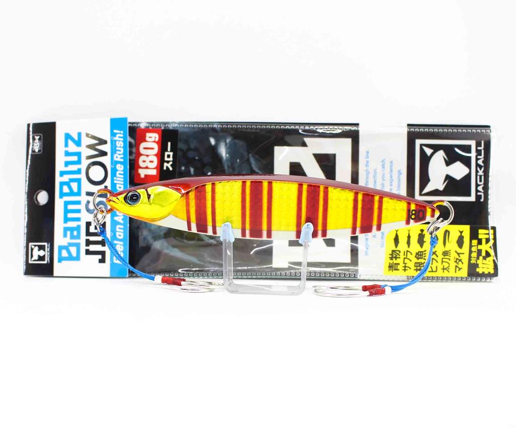Jackall Metal Jig Bambluz Slow 180 Grams Glow Belly Red Gold Stripe (8244)