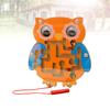 1pc Maze Puzzles Toy Educational Durable Wooden Magnetic Cartoon Owl Maze Ball Toy for Birthday