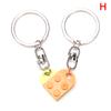 2Pcs Love Heart Brick Keychain For Couples Friendship Birthday Jewelry Gift