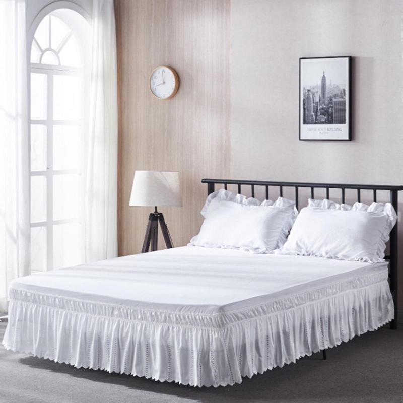 Эластичные оборки для кровати, мягкий, удобный, устойчивый к выцветанию однотонный подзор для кровати Twin Full Queen King Size
