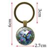 Colorful Hummingbird Gemstone Keychain Pendant Stylish Metal Keyring Creative Gift