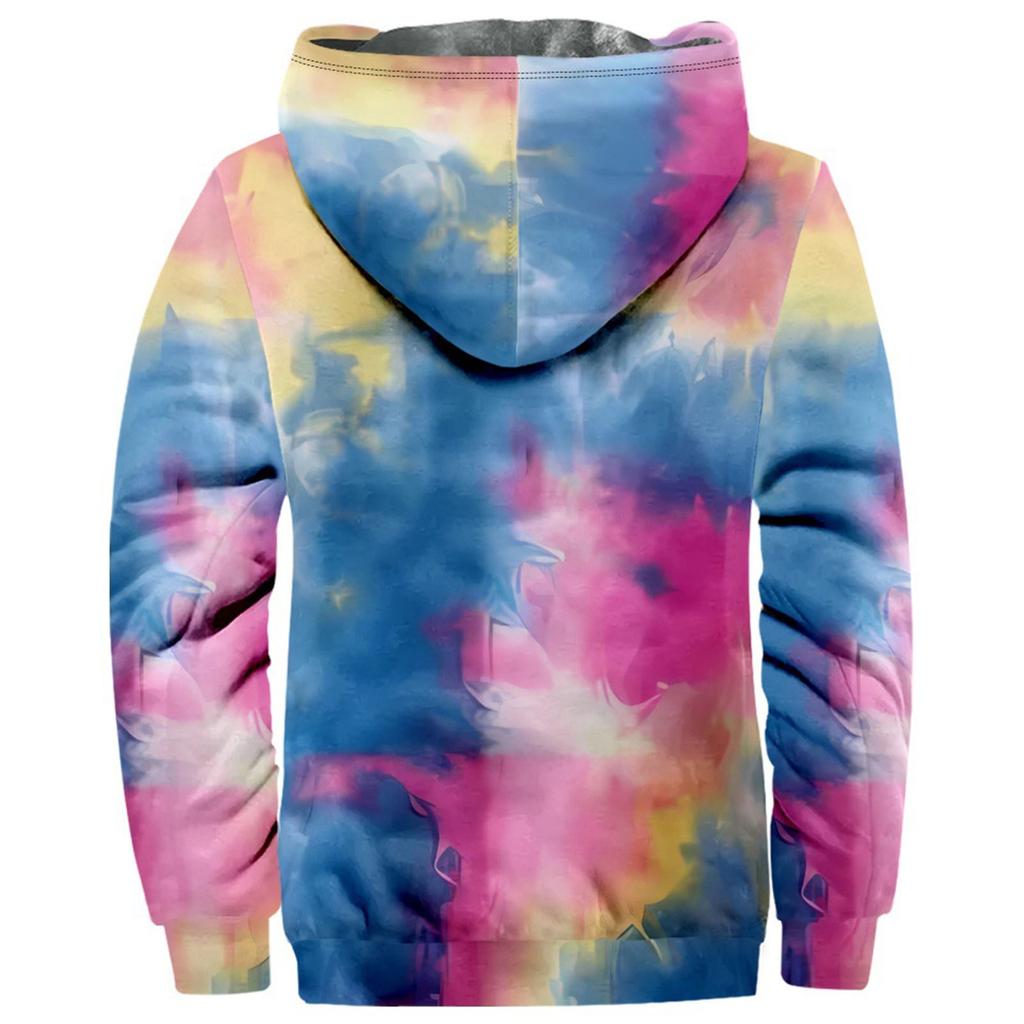 Мужская куртка с принтом тай-дай, мужская весенне-осенняя повседневная трендовая куртка на молнии с капюшоном