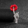Feel Dripping Oil Red Lip Brooch Ins Design Sense Creative Personality Simple Diamond-Encrusted Sweater Corsage Accessories