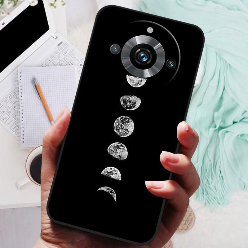 Чехол для Realme 11 Pro Plus Черный Силиконовый Милый Расписной ТПУ Coque для Realme11 Pro Capa Realme 11 5G 203 Funda Защитный
