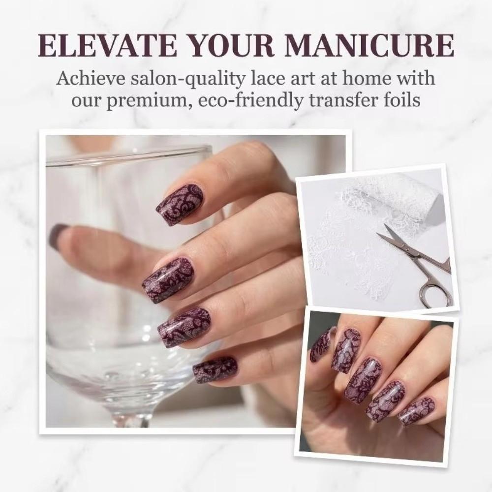 Black White Nail Foils Lace Design Nail Art Stickers Professional Nail Stickers  Nail Decoration
