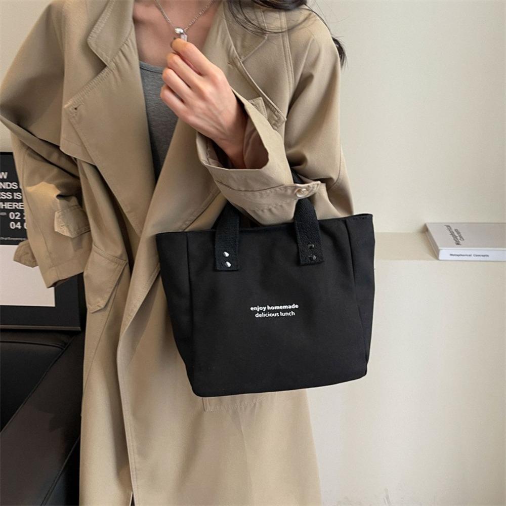 Однотонная холщовая сумка-тоут Большая вместимость Тканевая сумка через плечо Повседневная сумка для покупок Мужская