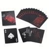 1Pc, a Deck of Playing Cards, a Box of Chips and a 7-dice Set, Black Wear-resistant and Durable Plastic Playing Cards.