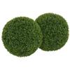Set of 2 Artificial Boxwood Plants in PE, 40cm, for Indoors and Outdoors. Green