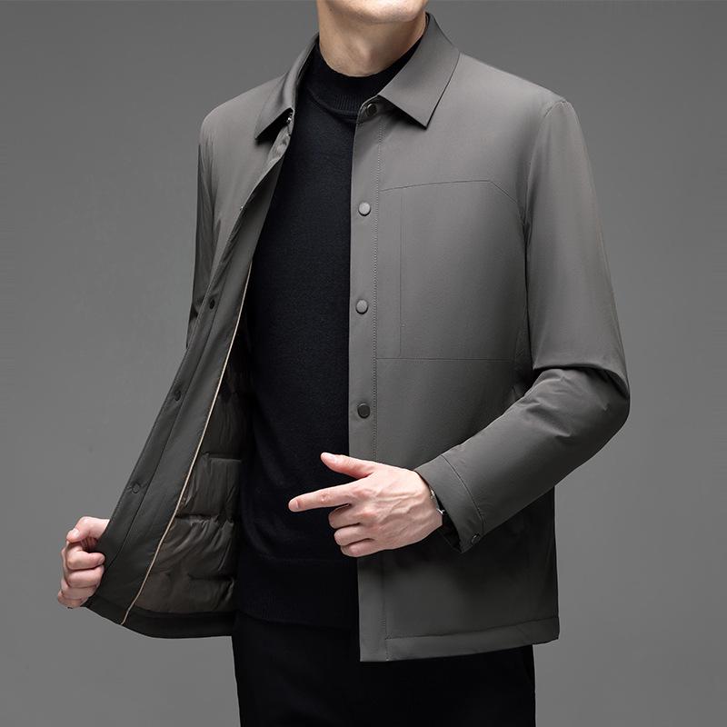 Мужская высококачественная зимняя куртка-пальто в стиле business casual с гусиным пухом