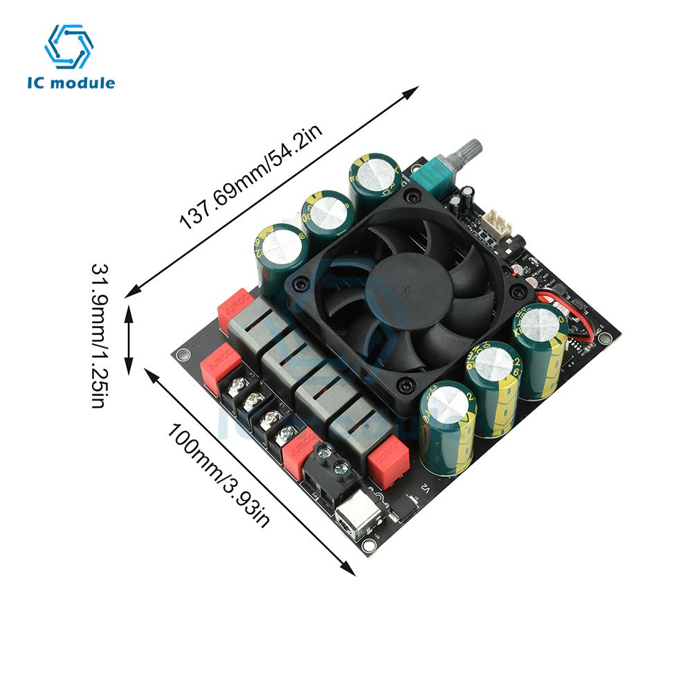 ZK-6002 Плата чистого усилителя мощности постоянного тока 18-50 В TPA3255 600 Вт+600 В 2.0 Двухканальный стереомодуль с регулировкой высоких/низких частот