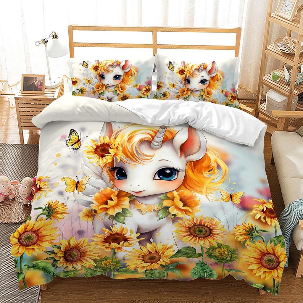 Cute Scales Three-Piece Quilt Cover 3D Digital Printing Bedding Set