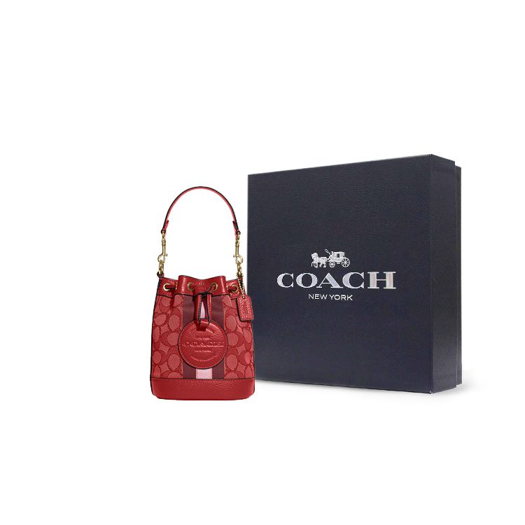 Coach Сумка-ведро Dempsey 14 Classic Floral со шнурком Женские сумки Красный C8322-IMP2Z