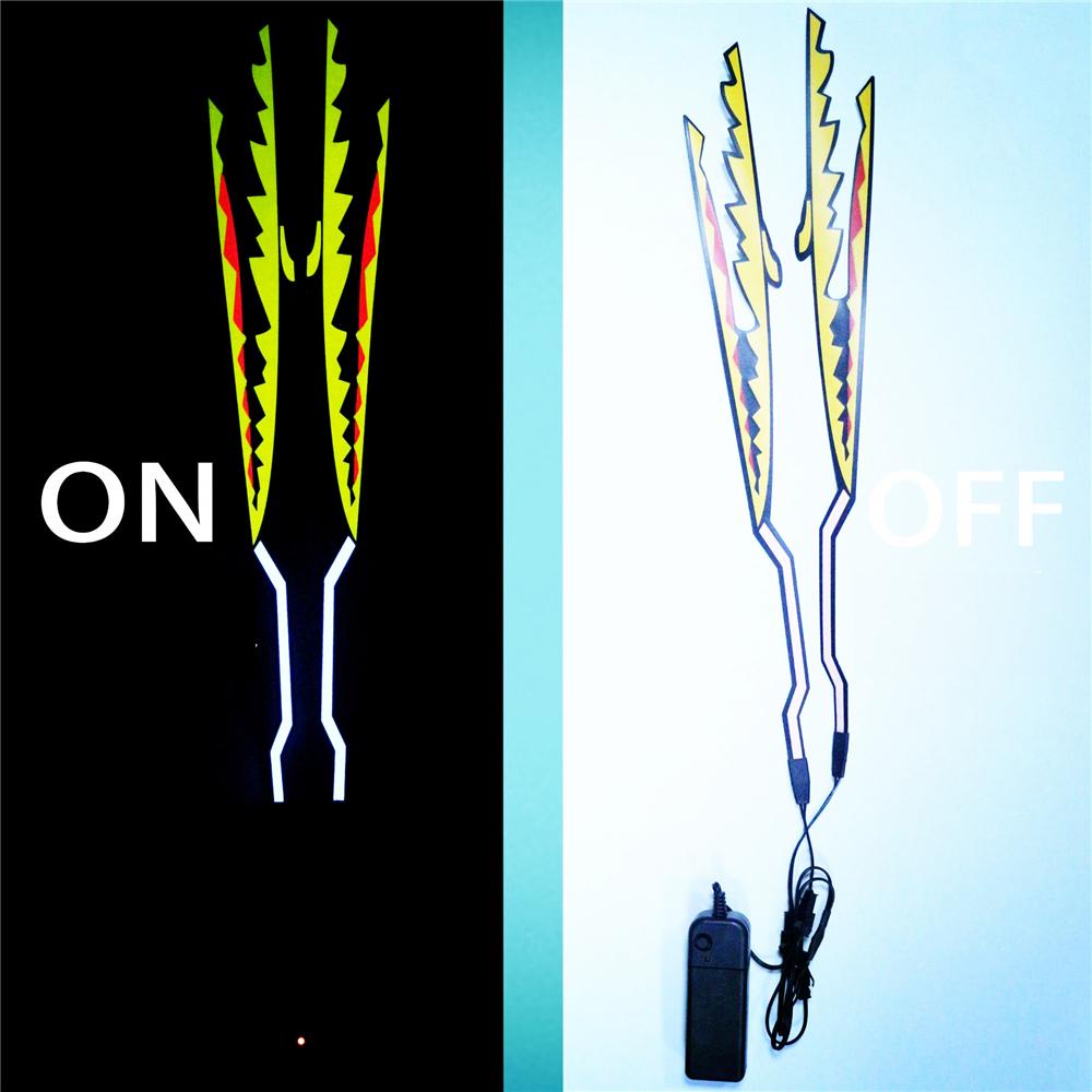 Motorcycle Helmet Light Strip Yellow LED Night Signal Light Stripe Glowing Bars