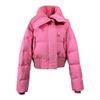 Womens Short Puffer Jacket 2026 Winter Warm Thick Cotton-Padded Coat Loose Fit Stand Collar Zip Front