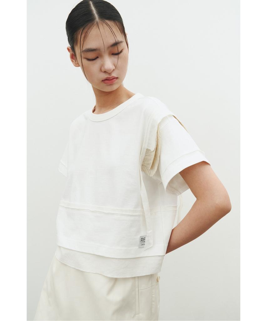 RECODE Interlining Patchwork Crop T-Shirt_Rqtam25528Whx