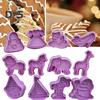 4Pcs/Set Cookie Cutter Cartoons Pattern Non-Stick Plastic Pastry Pressing Mould