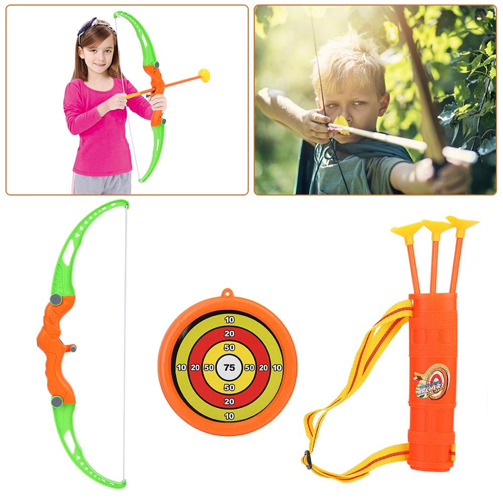 Durable Children Toy Archery Set Plastic Bow Soft Arrows with Score Target Kids Toys