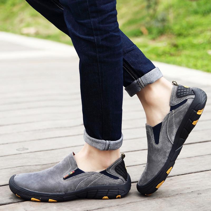 Plus Size 39-48 Men Genuine Leather Casual Shoes Comfortable Soft Sole Anti Slip Daily Walking Driving Office Loafers for Daily Wear Business