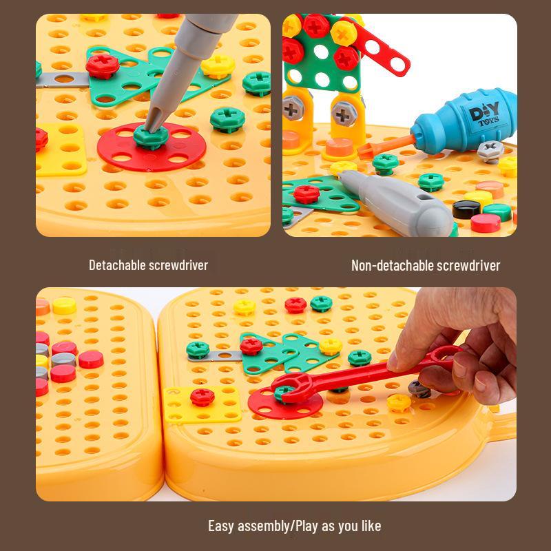 Детский образовательный электроинструмент: дрель и отвертка, ящик для инструментов для ремонта
