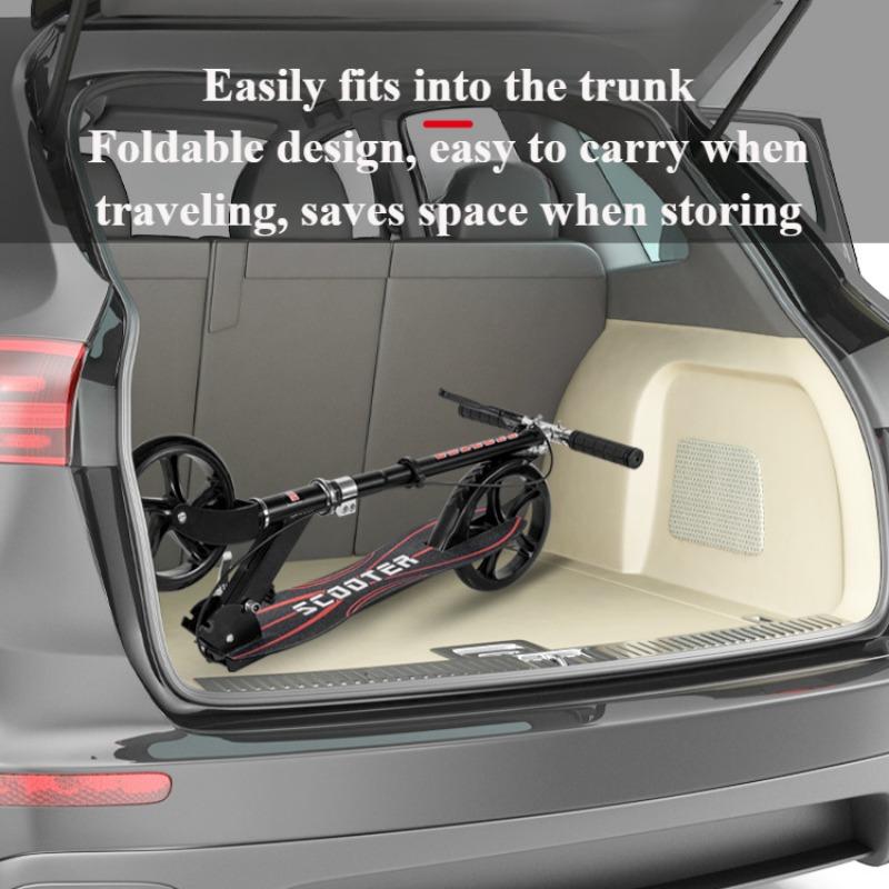 Портативный самокат-кикборд с большими колесами для детей, подростков и взрослых, складной самокат с регулируемым рулем, двойная тормозная система