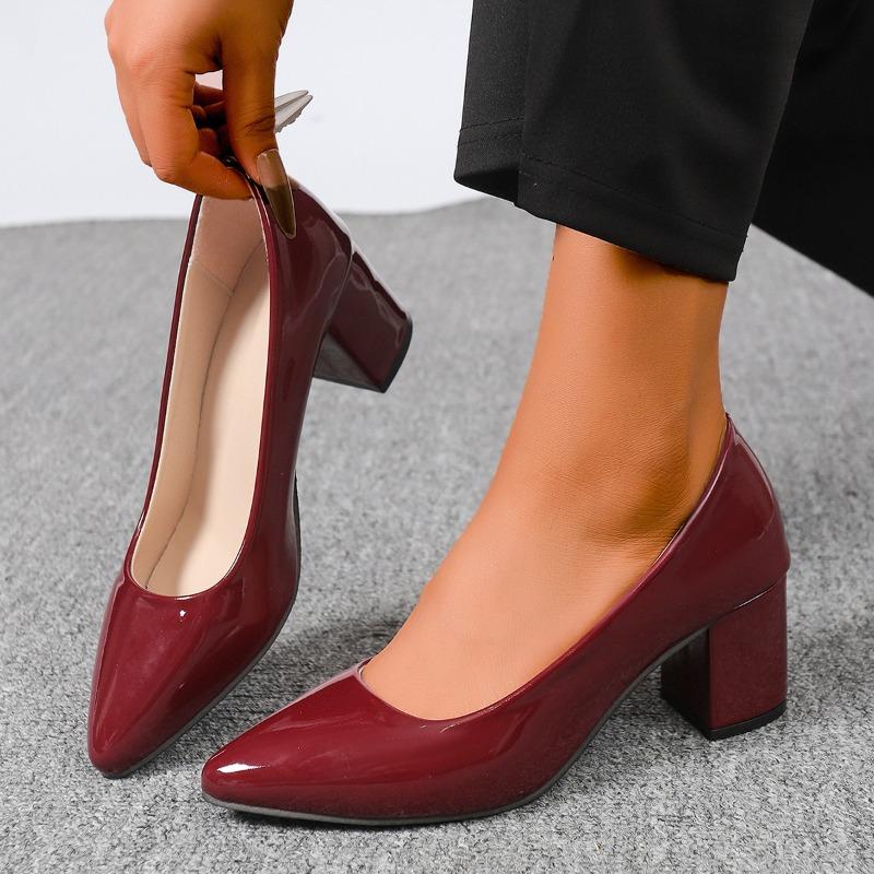 Дизайнерские женские туфли Мэри Джейн на толстом каблуке Лаконичные неглубокие слипоны Женские элегантные кожаные туфли-лодочки с острым носком для платья и на каждый день