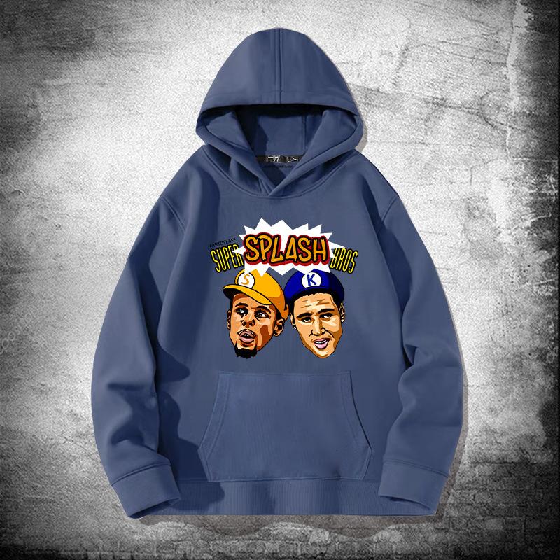 Warriors Splash Brothers hooded sweater men and women trendy basketball sports loose shoulder hoodie jacket