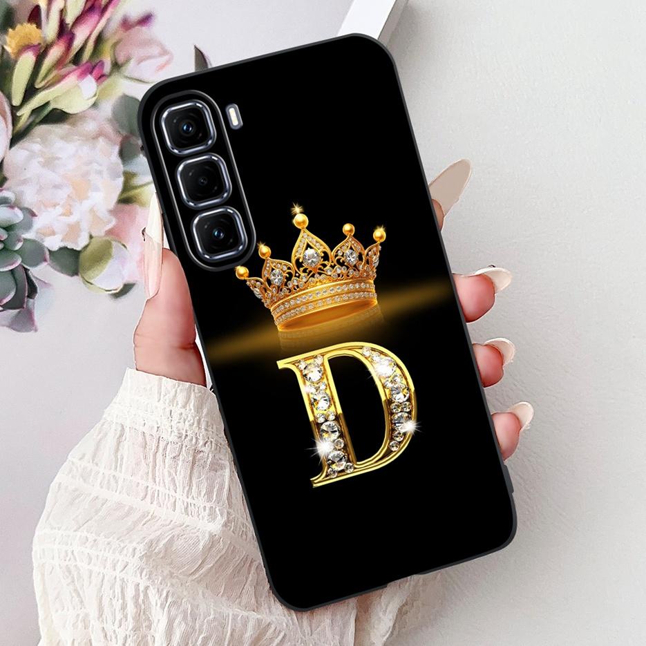 Чехол для Infinix Hot 50 Pro Plus X6880 Новый Чехол с Буквами Короны Мягкий Тонкий Чехол для Телефона Для Infinix Hot 50 Pro Hot50 4G Fundas Coque