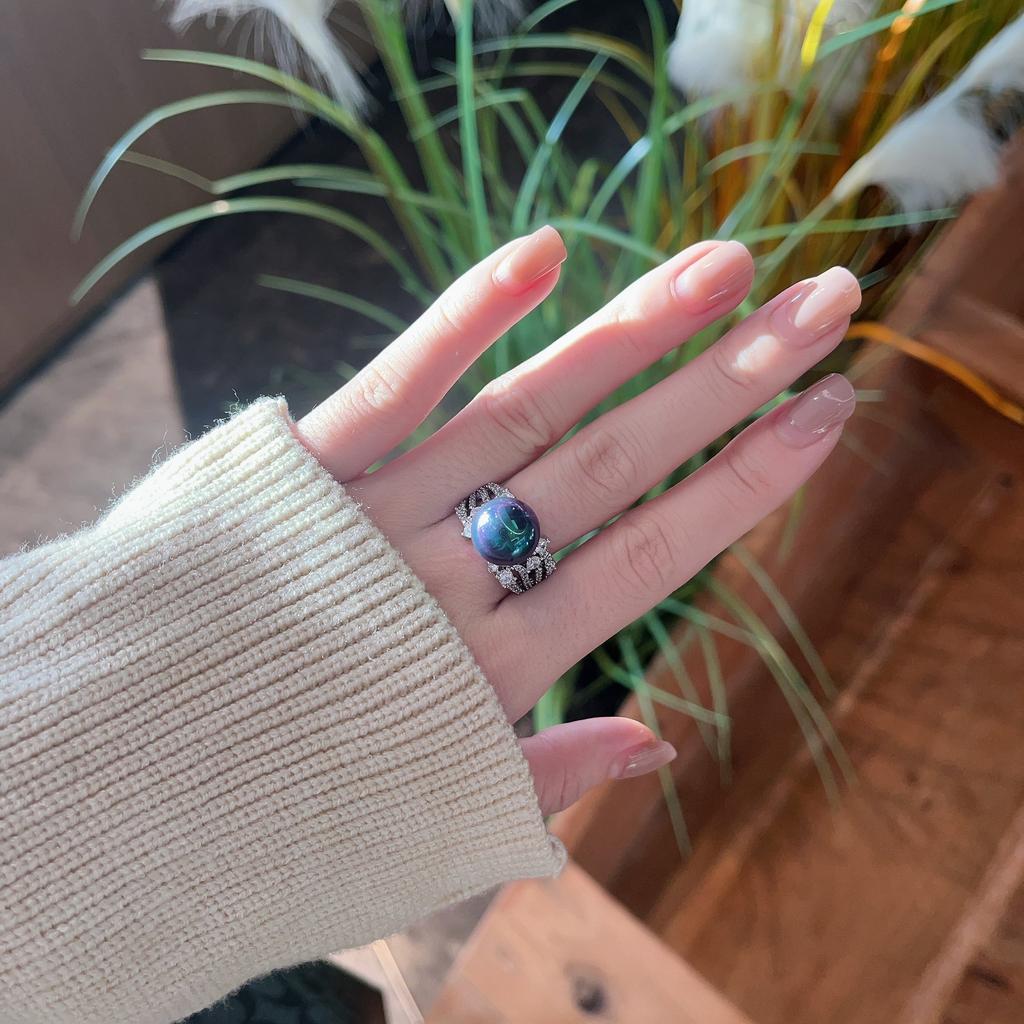 Французская элегантность темперамент жемчужное кольцо женское открывающееся придворное знаменитость указательный палец кольцо ювелирные изделия темперамент