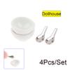 4Pcs/set 1:12 Dollhouse Miniature Mini Ceramic Bowl Soup Spoon Model Kitchen Accessories For Doll House Decor Toys Gift