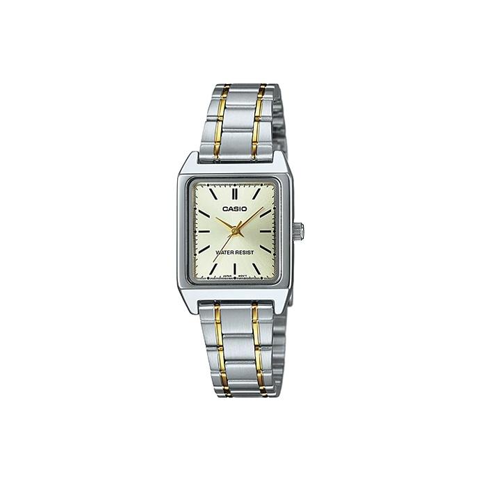Casio Серия платьев Минималистичные Элегантные Маленький циферблат Кварцевый механизм Ремешок из нержавеющей стали Женские часы Желтый LTP-V007SG-9E