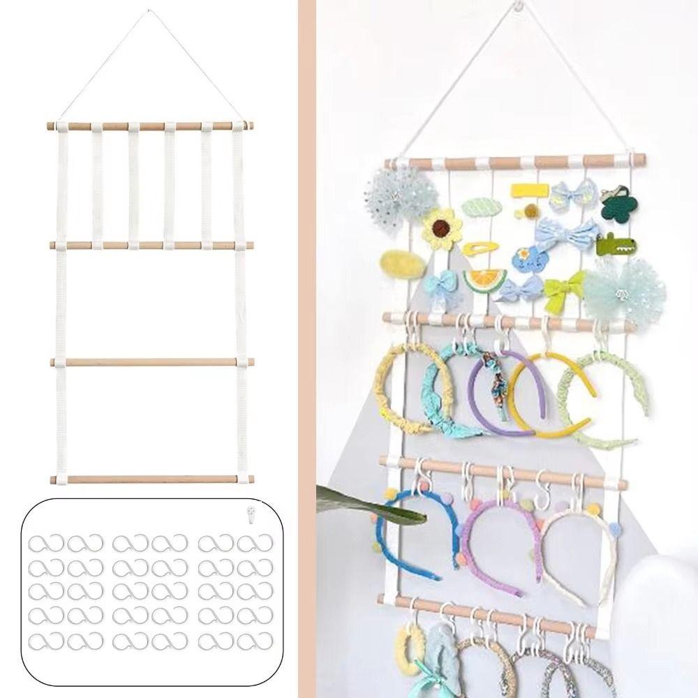 1 Set Space Saving Hair Headband Storage Rack Hook Up Wall Hanging Storage Baby Room