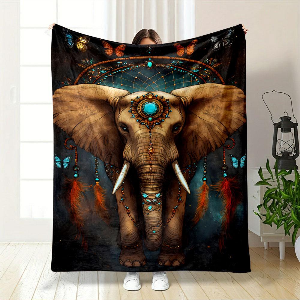 Mystical Elephant Dreamcatcher for all seasons blanket lunch break throw gift