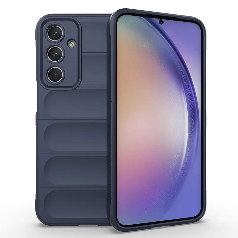 Гибкий силиконовый чехол с эффектом кожи для Samsung Galaxy A56 A36 A26 A16 5G Чехол Противоударный Fundas Coque