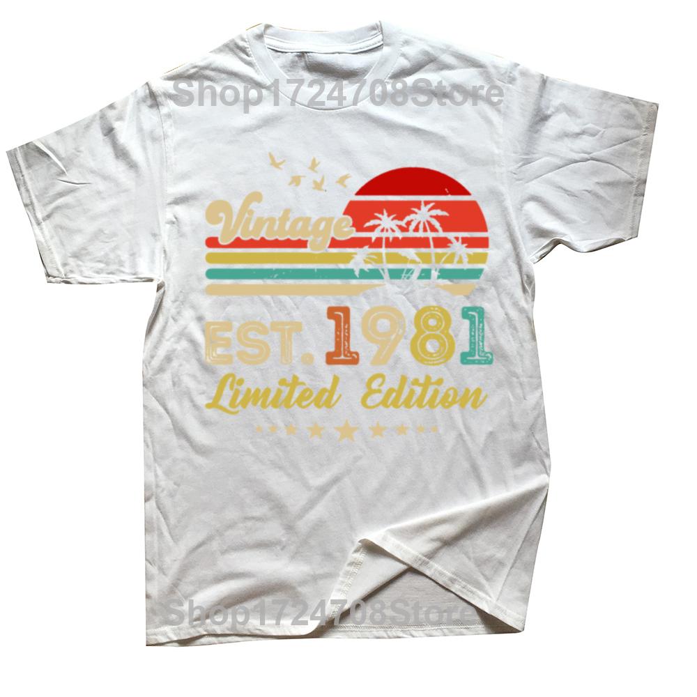 Смешная 43-летняя винтажная 1981 года ограниченная серия 43-я футболка с графикой хлопковая уличная одежда с коротким рукавом подарки на день рождения футболка мужская
